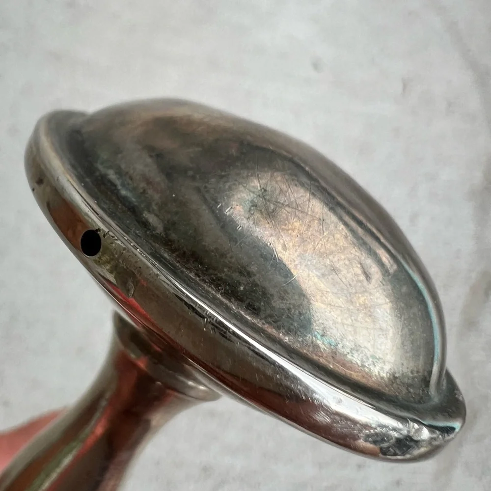 Vintage Silver-Plated Baby Rattle Dumbbell – 1940s
